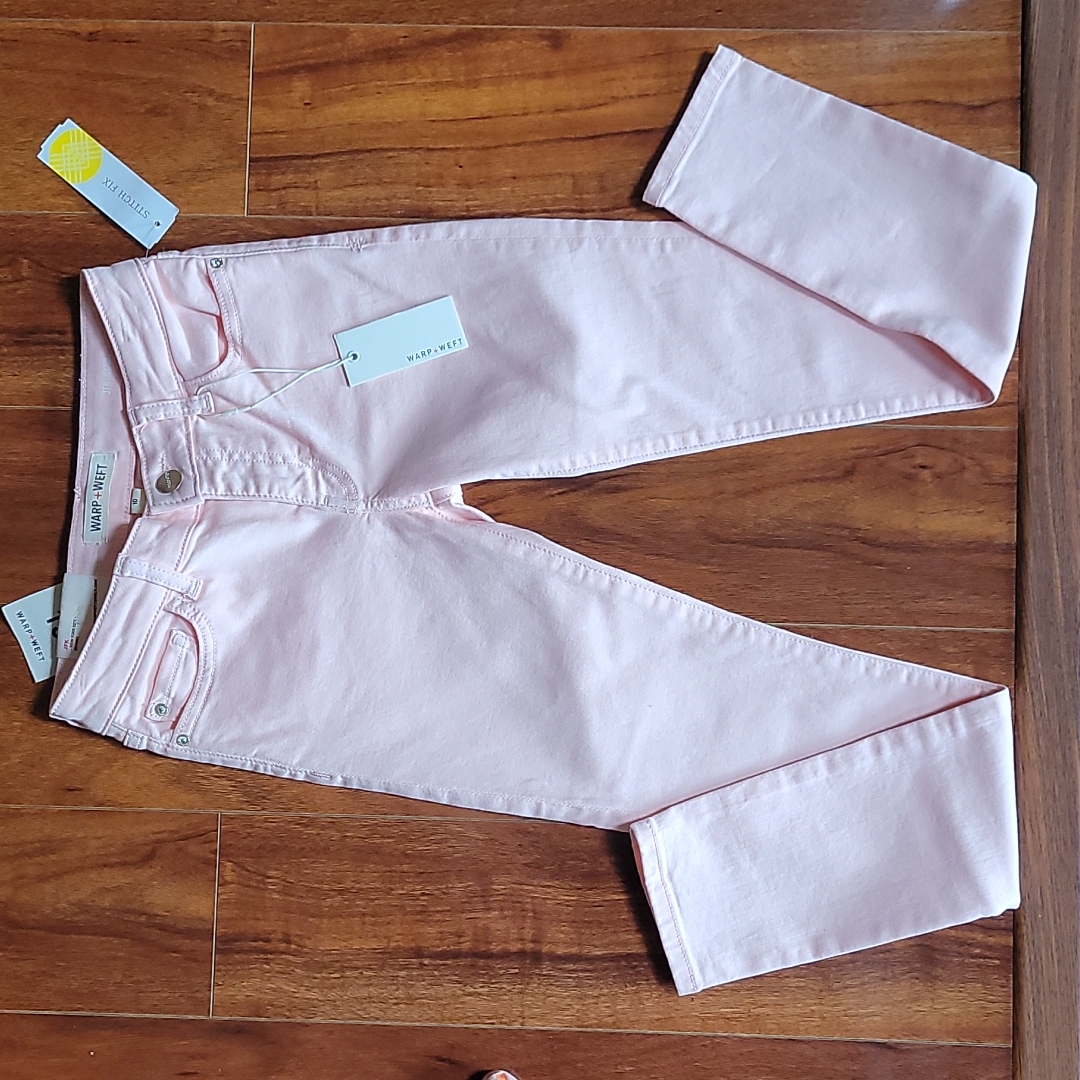 Warp + Weft Jfk Lily Skinny Jean Gossamer Pink Adjustable Waist Girls Size 10